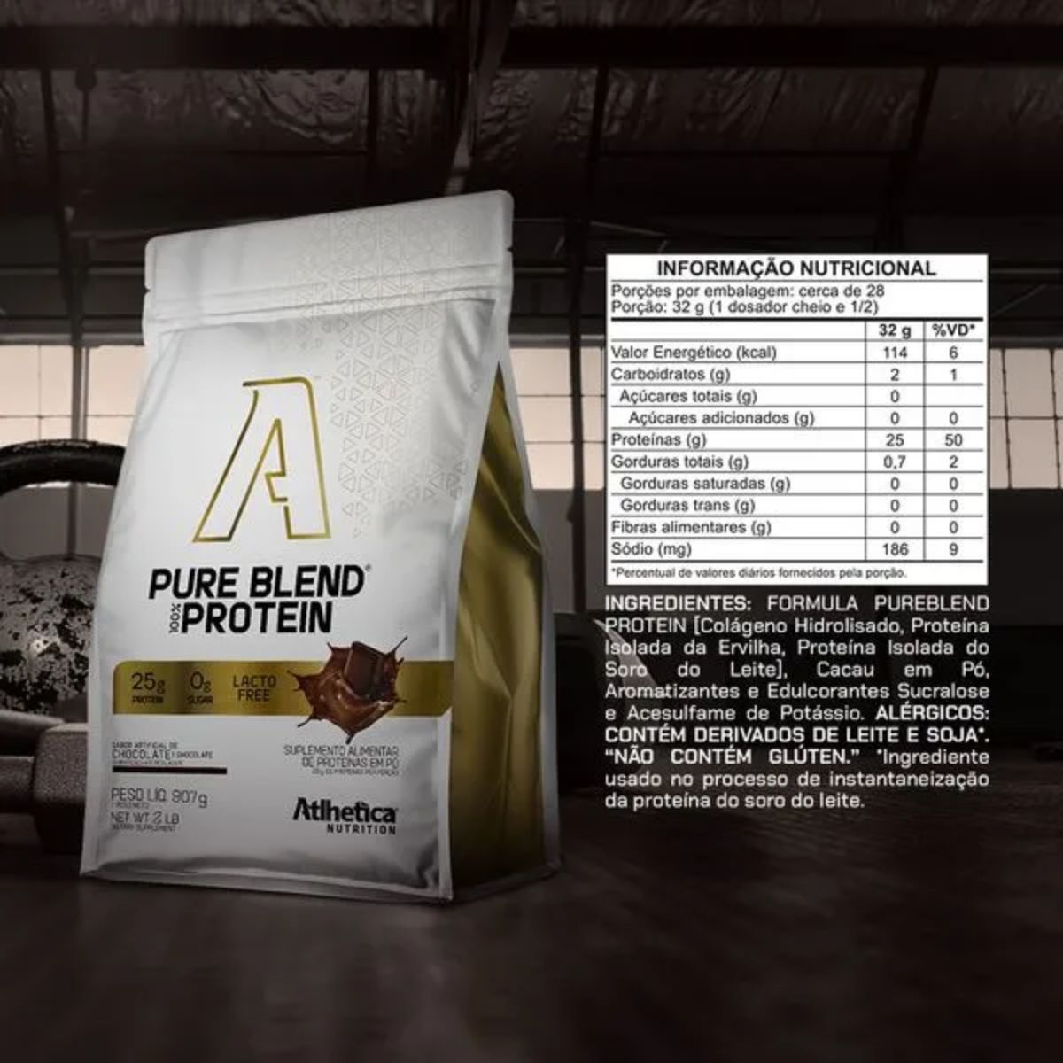 Pure Blend 100% Protein Atlhetica Nutrition Chocolate | 907g