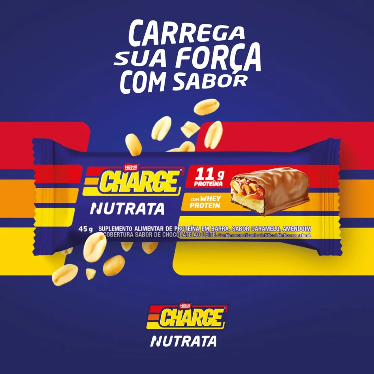 Barra de Proteína Nestlé Charge Nutrata | cx 12x45g