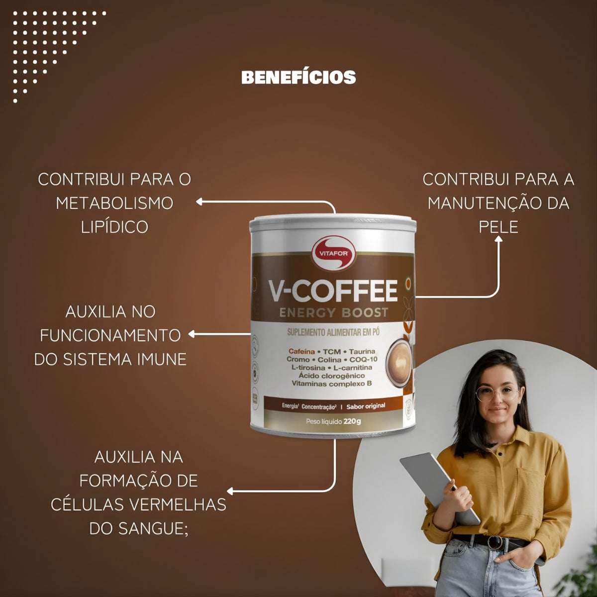 V-Coffee Original Vitafor | Lata 220g