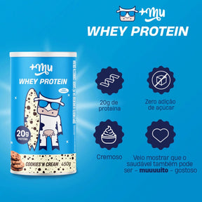 Whey Concentrado Mais Mu Cookies'n Cream | Pote 450g