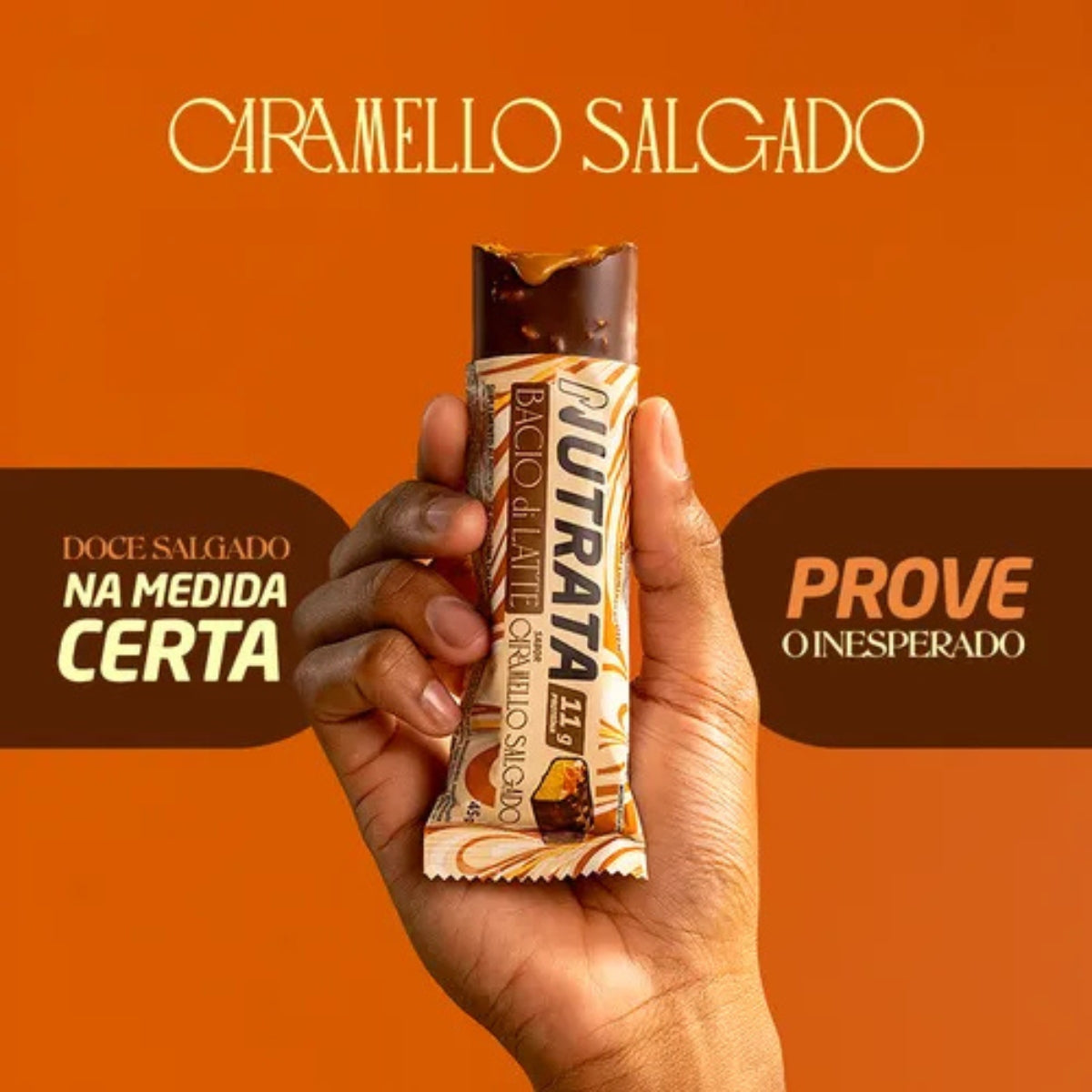Barra de Proteína Bacio di Latte Caramelo Salgado Nutrata | 12x45g