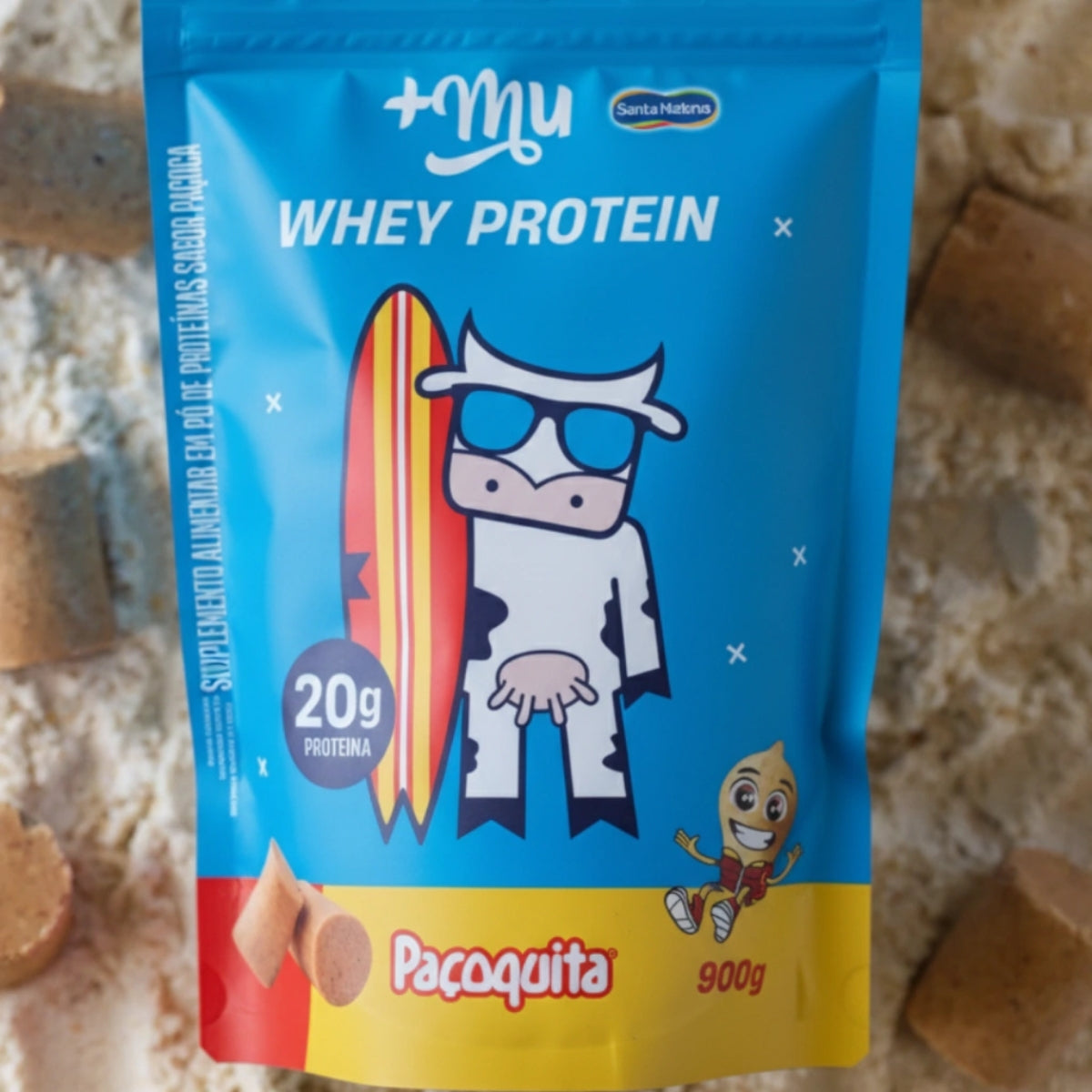 Whey Concentrado Mais Mu Paçoquita | Refil 900g