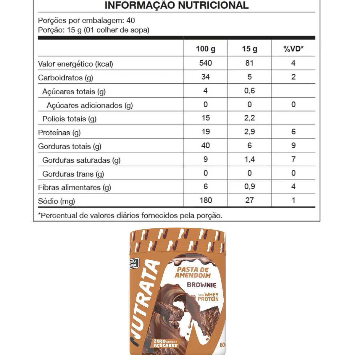 Pasta De Amendoim com Whey Brownie Nutrata | 600g