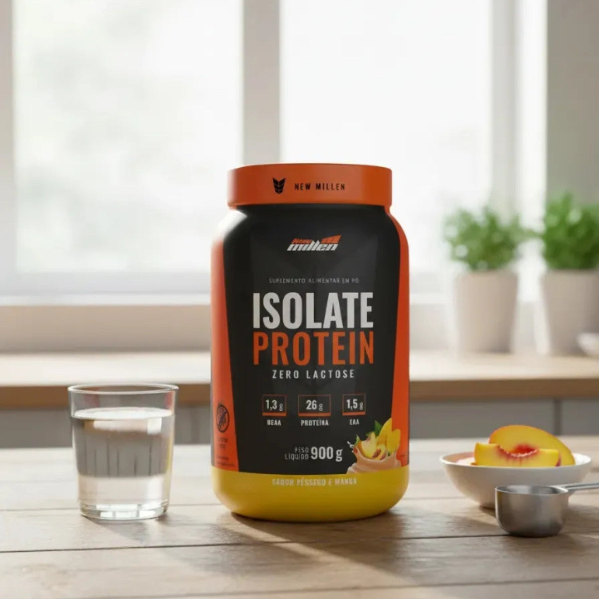Isolate Protein Zero Lactose Sabor Pêssego e Manga New Millen | 900g