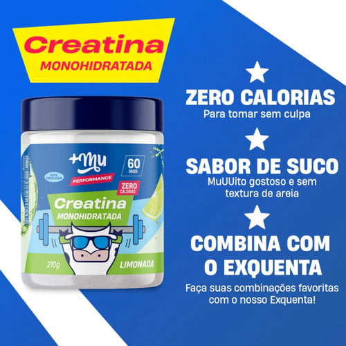 Creatina Mais Mu Performance 100% Pura Limonada | 210g Limão