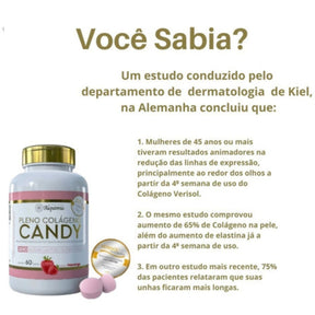 Pleno Candy Colágeno Verisol | 60 Balas Sabor Morango
