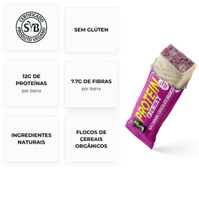 Barra BiO2 Protein Crunchy Açaí e Banana com Chocolate Branco | 9x50g