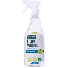 Limpa Vidros Biodegradável Sem Fragrância Biowash | 650ml