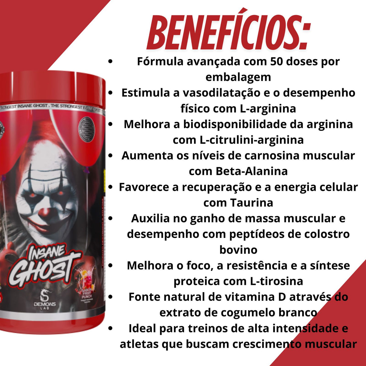 Pré Treino Insane Ghost Novo Fruit Punch | Caixa 350g Demons Lab