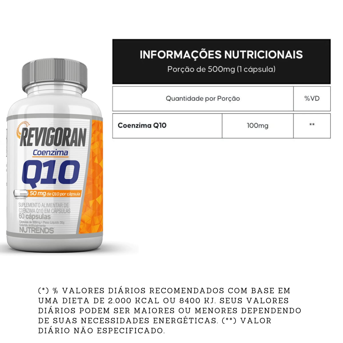 Revigoran Coenzima Q10 100mg Nutrends | 60 cápsulas