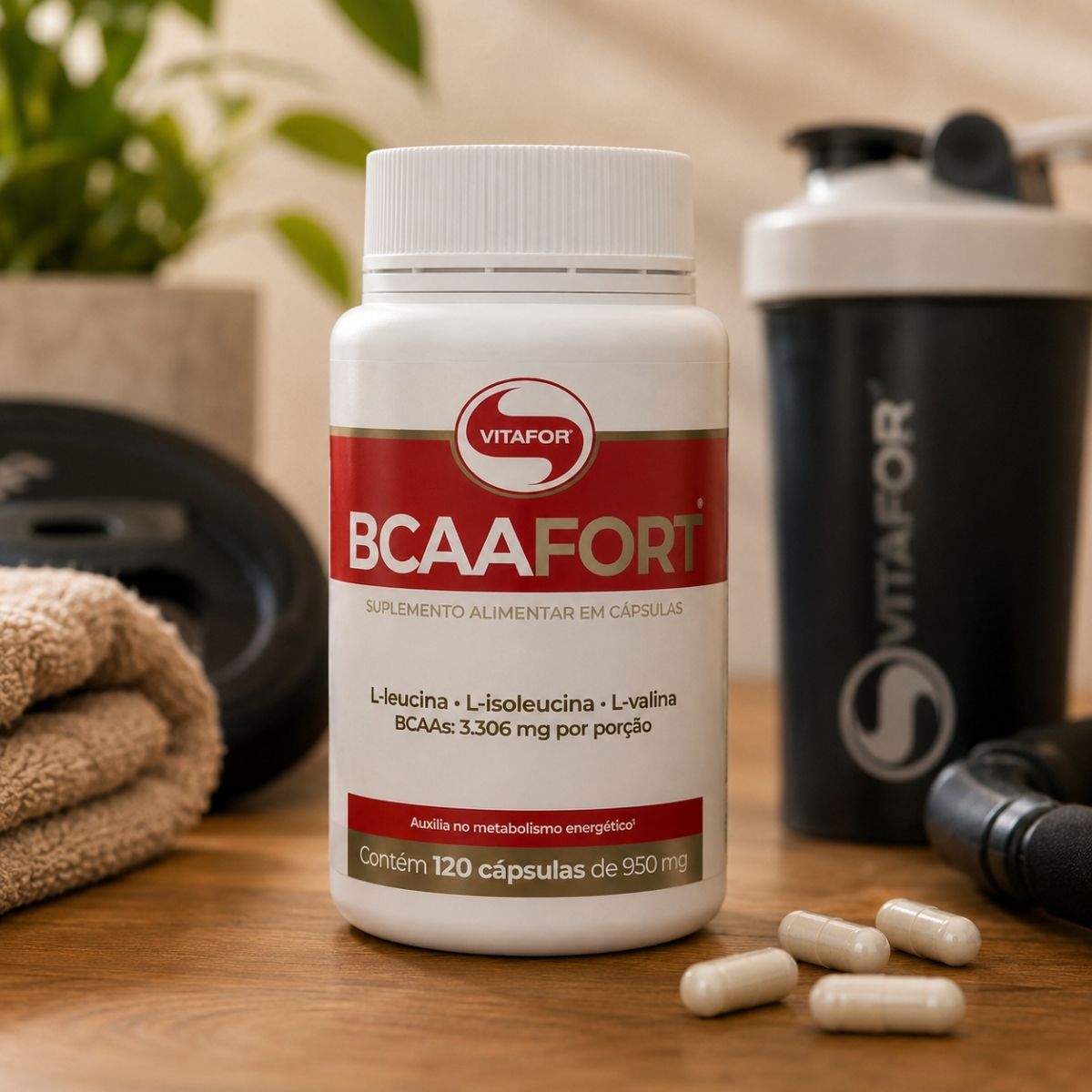 BCAA Fort 868mg Vitafor | 120 cápsulas