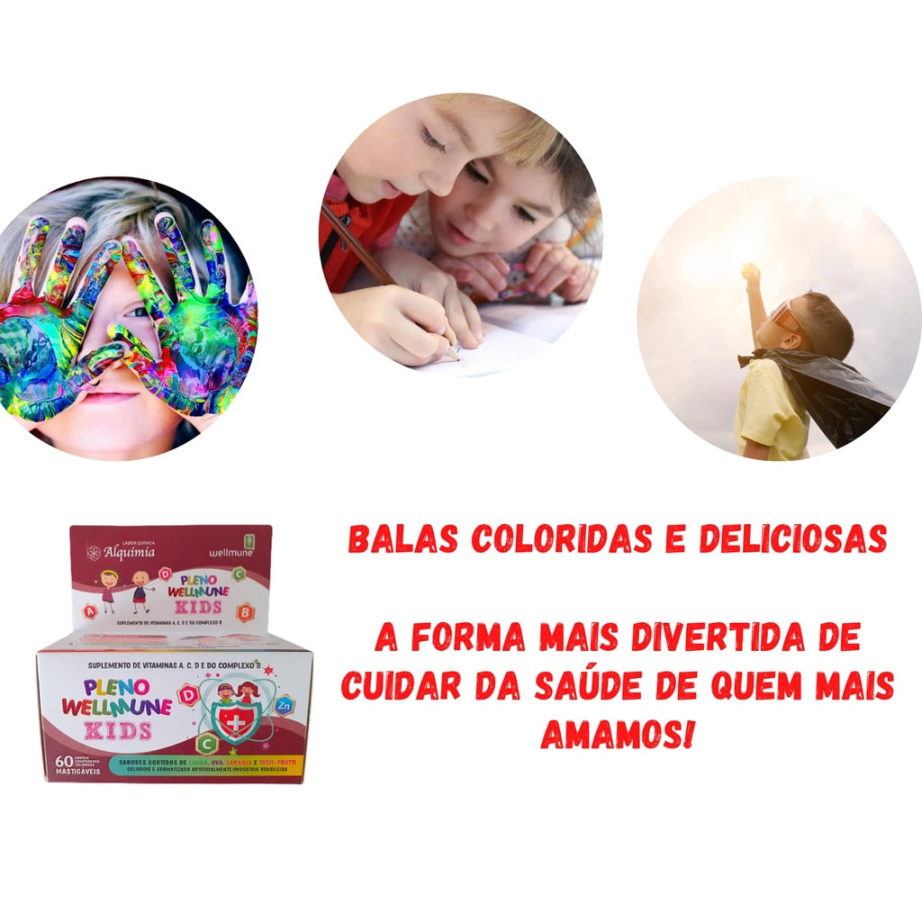 Pleno Wellmune Kids Sabor Tutti-Frutti | 60 Comprimidos Mastigáveis