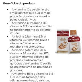 Endurance Energy gel Sabor Paçoca Vitafor | 12 sachês x 30g