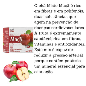 Chá Misto Sabor Maça Chá Mais Clinicmais 10 Envelopes