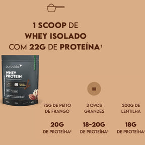 Whey Protein 100% Isolado Chocolate Língua de Gato Puravida | 450g