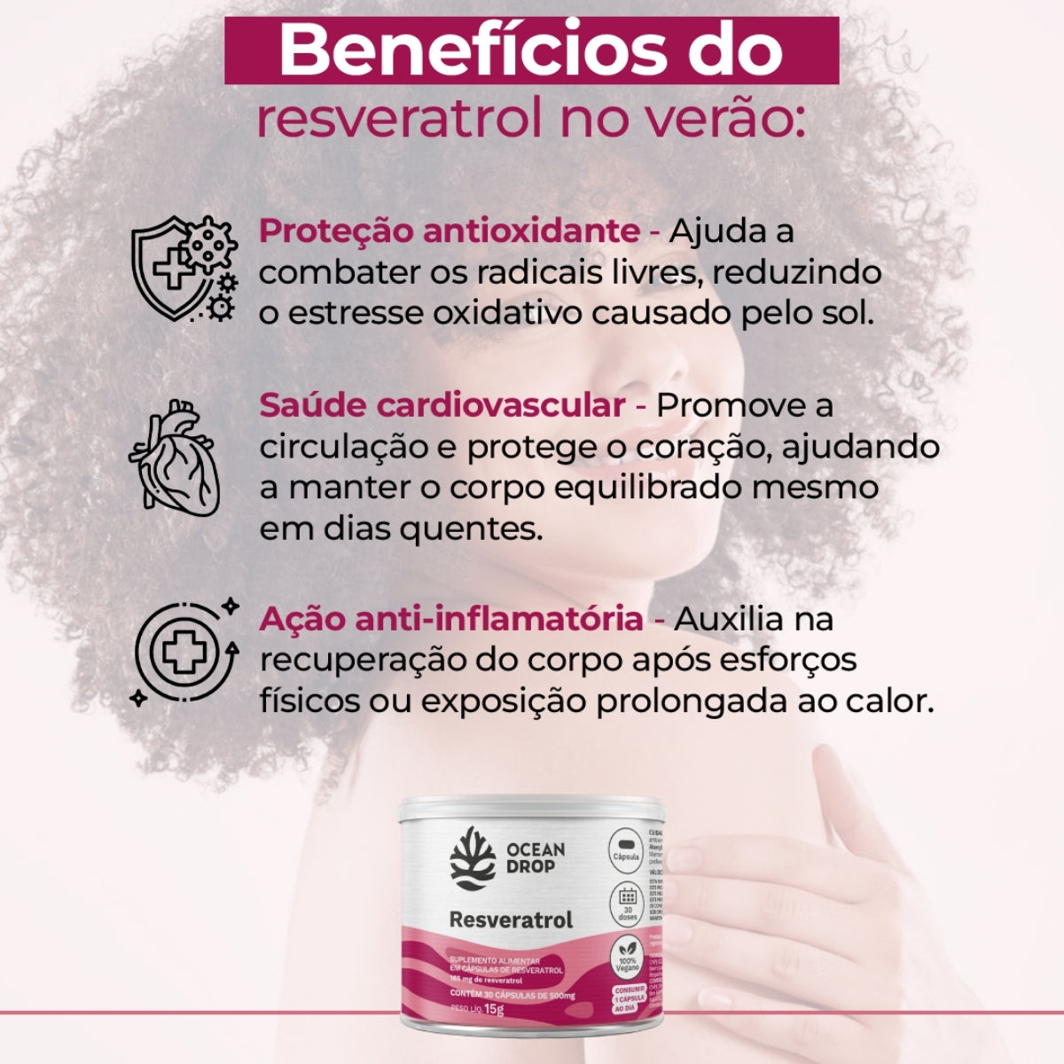 Resveratrol 500mg Ocean Drop | 30 cápsulas