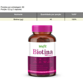 Biotina 100% pura Wefit | 60 cápsulas