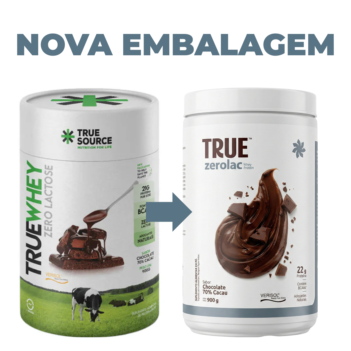 True Whey Zero Lactose Chocolate 70% Cacau | 900g