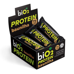 Barra de Proteína Vegana Sem Glúten BiO2 Sabor Baunilha | Cx 12 barrinhas