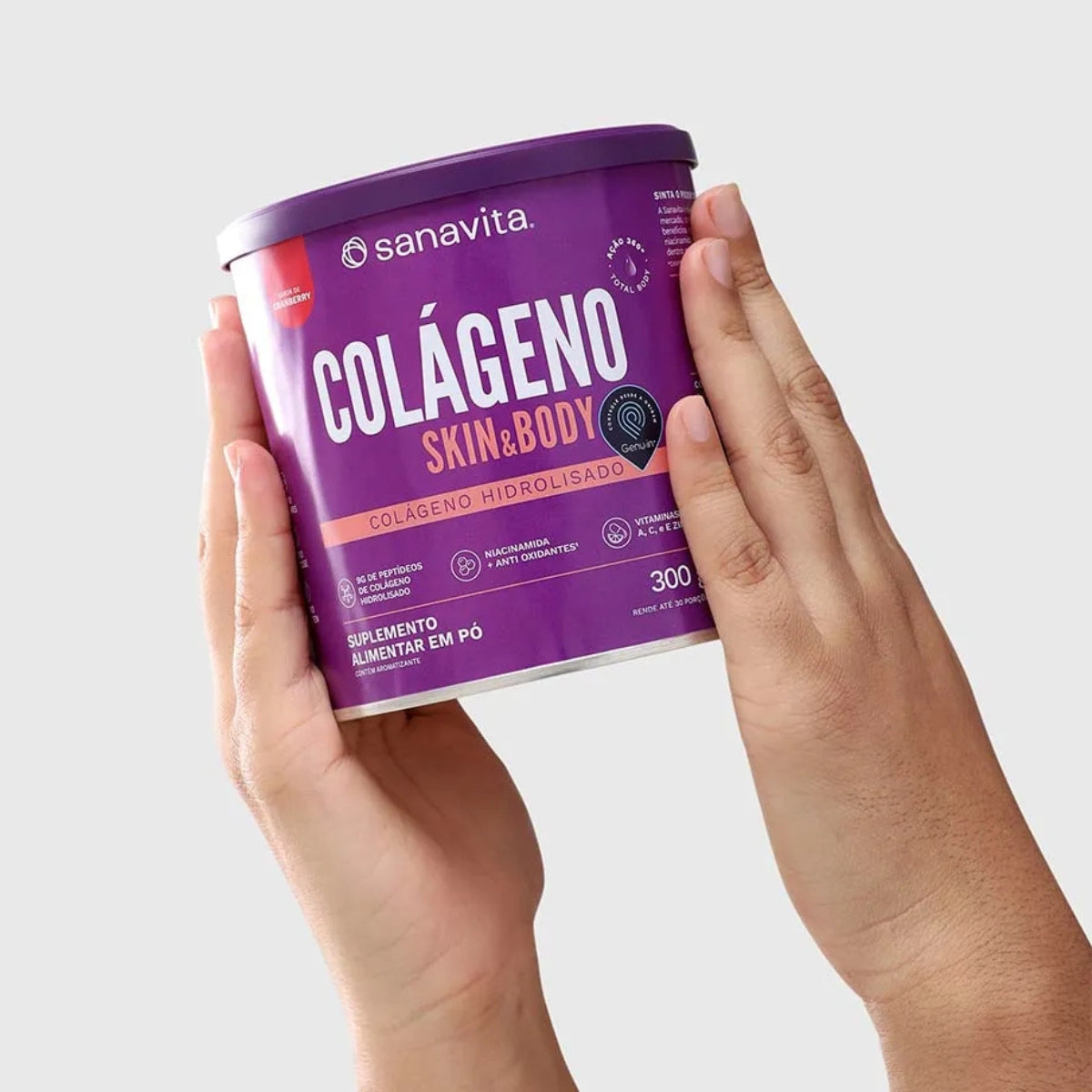 Colágeno Skin & Body Sanavita Cranberry 300g