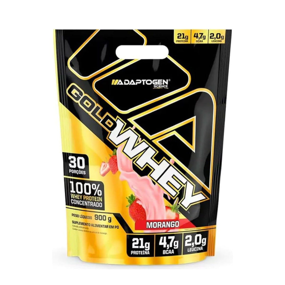 Gold Whey Adaptogen Sabor Morango | 900g