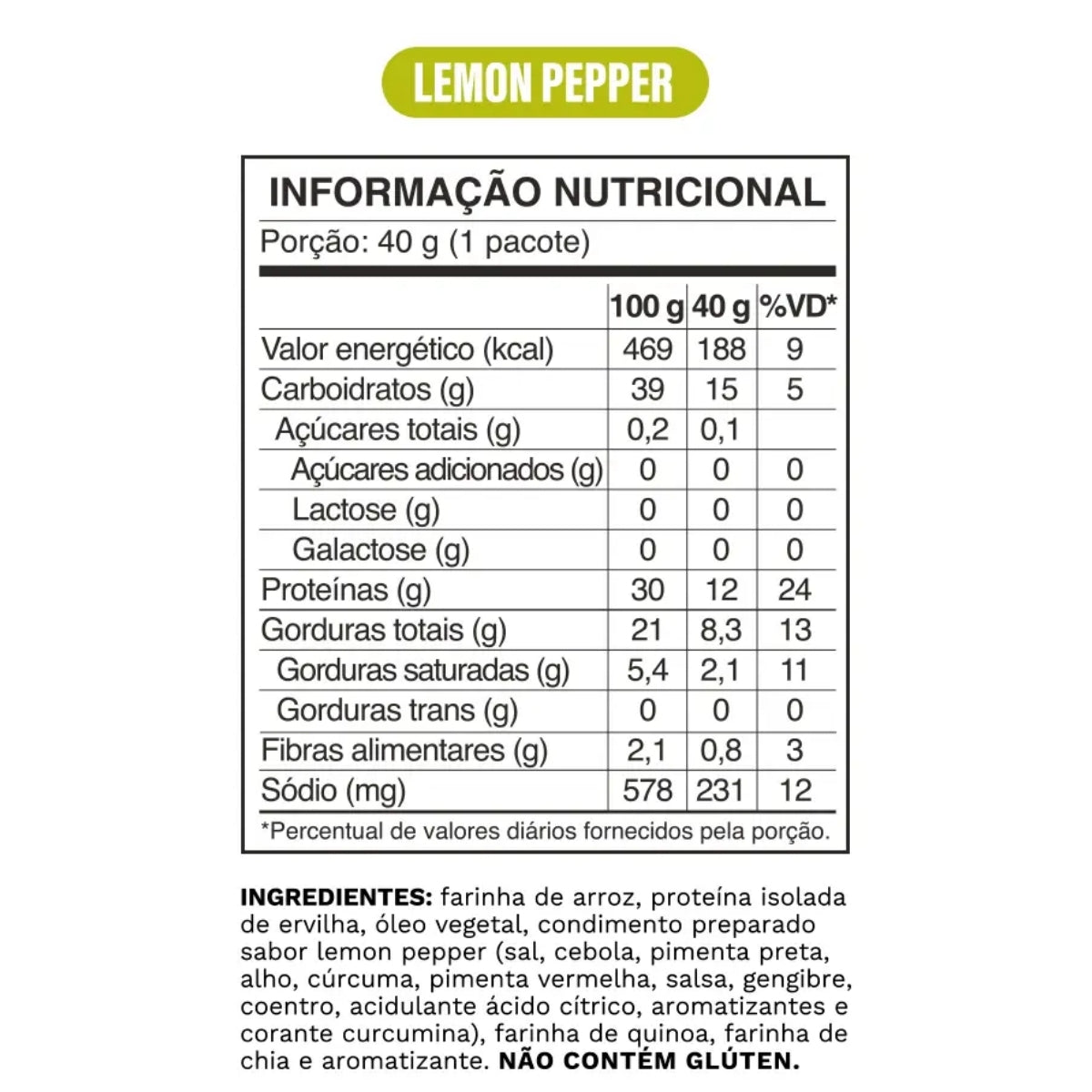 Snack Proteico Sabor Lemon Pepper Ocean Drop | 40g