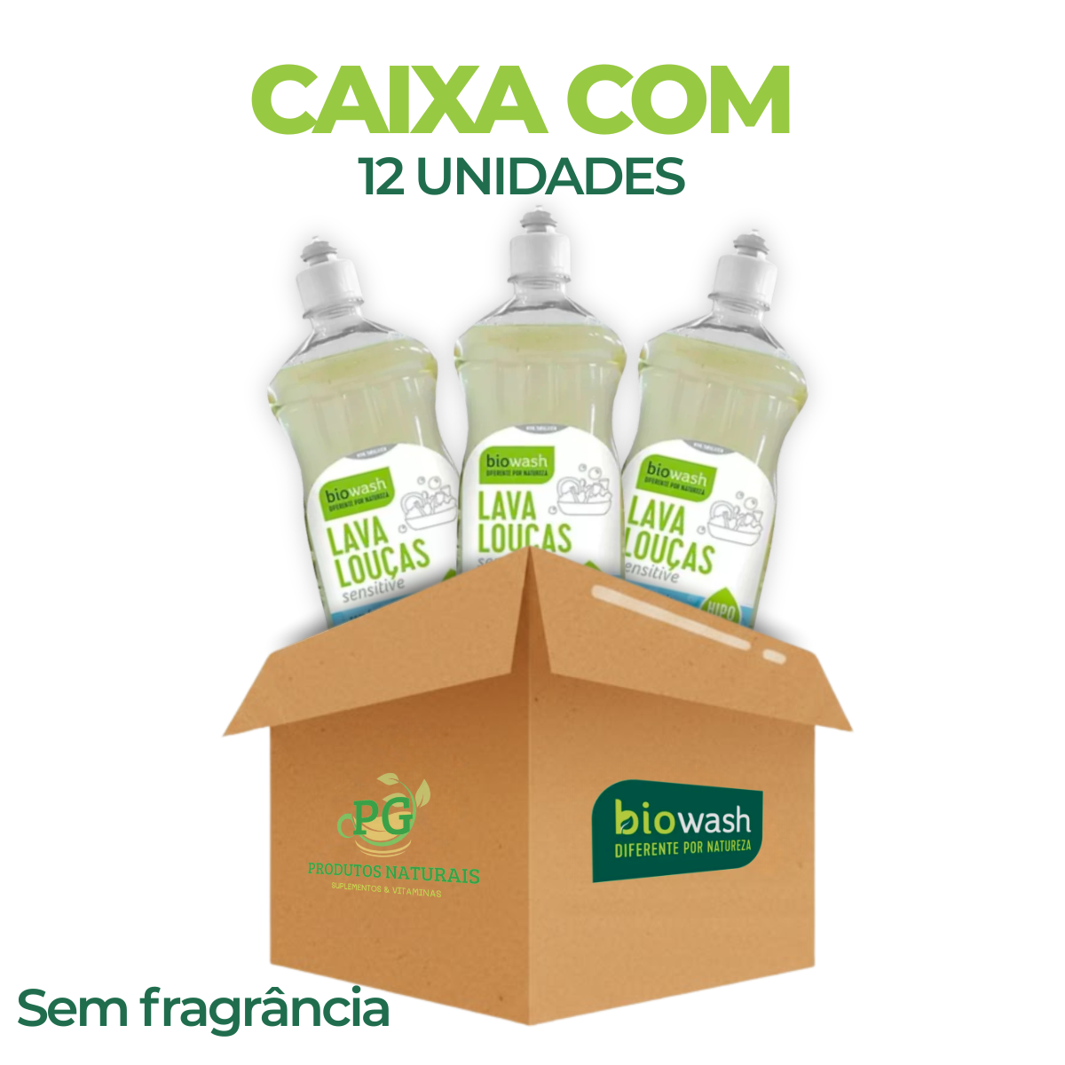 Caixa c/ 12 Detergente Lava Louças Sensitive Biowash | 650ml