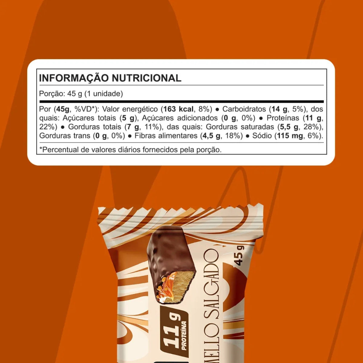 Barra de Proteína Bacio di Latte Caramelo Salgado Nutrata | 12x45g