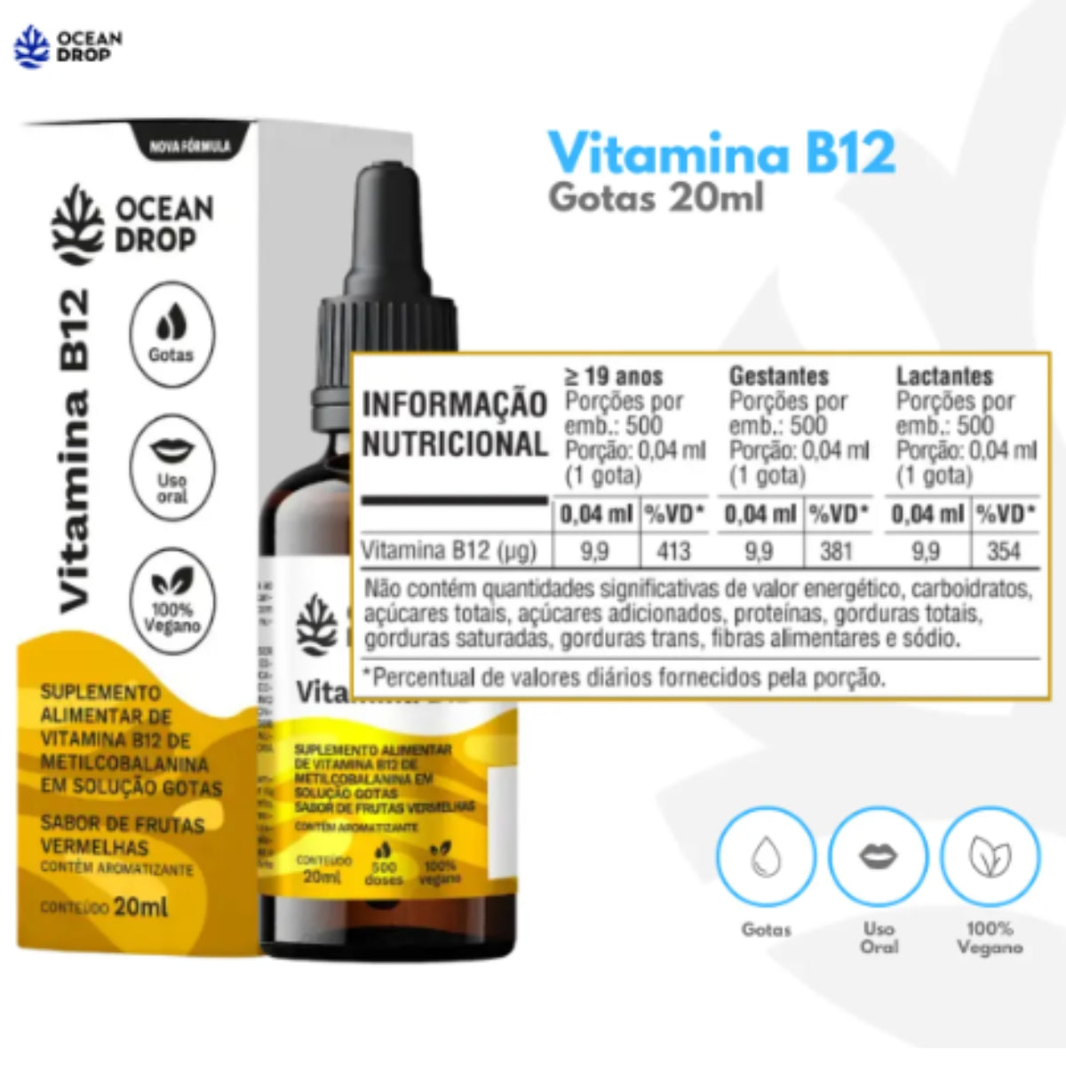 Vitamina B12 Gotas Ocean Drop | 20ml