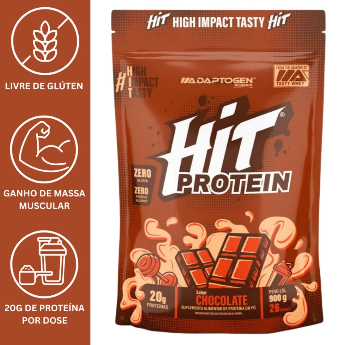 Hit Protein Chocolate Adaptogen | Refil 900g