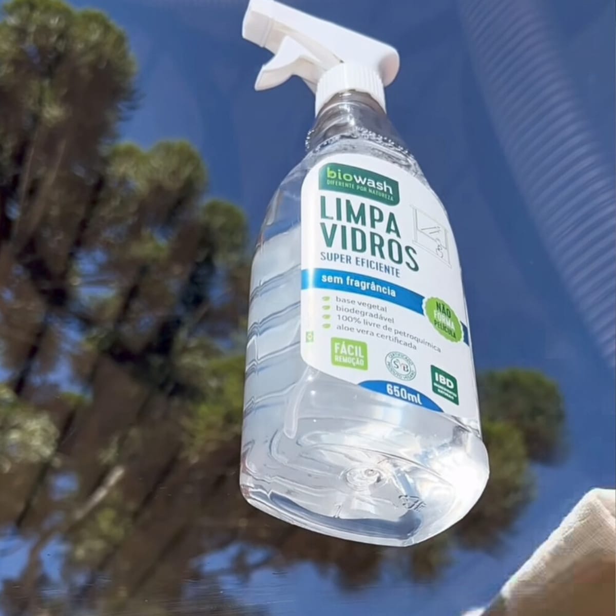 Limpa Vidros Biodegradável Sem Fragrância Biowash | 650ml
