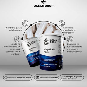 Magnésio Plus Ocean Drop | 180 cápsulas