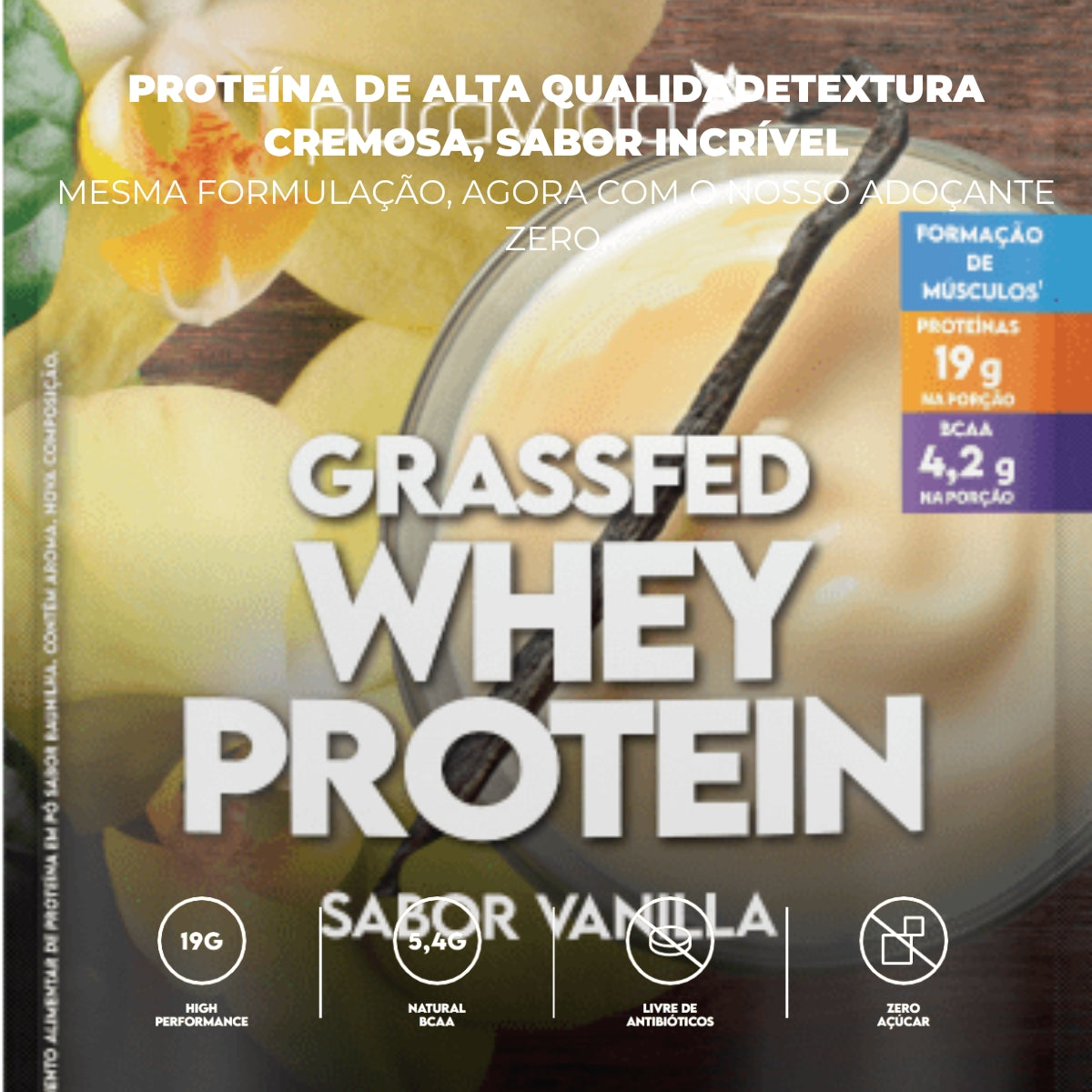 Whey Protein Grassfed Concentrado Vanilla Puravida | 450g