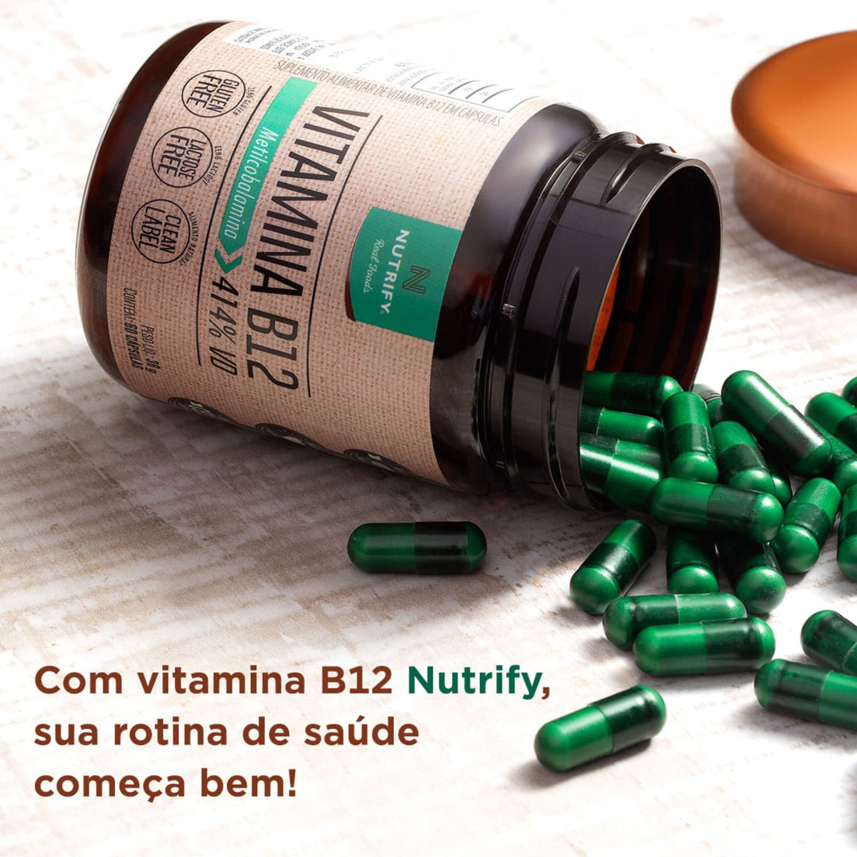 Vitamina B12 Metilcobalamina 414% Nutrify | 60 cápsulas