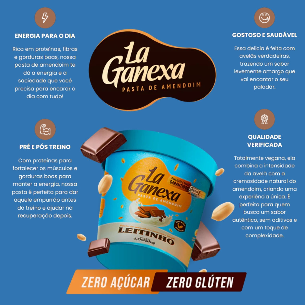 Pasta de Amendoim Leitinho La Ganexa | 450g