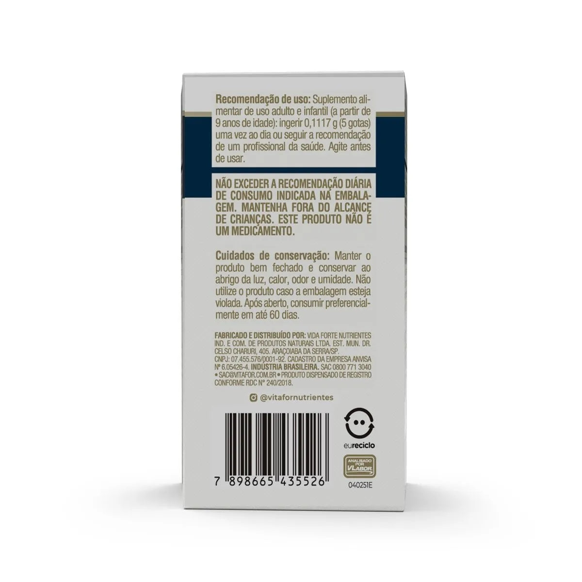 Vita D3 + K2 Gotas Sabor Menta Vitafor | 20ml