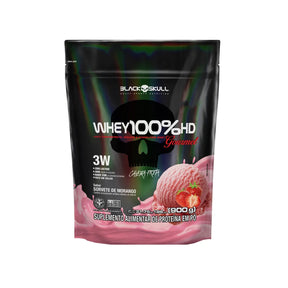 Whey 100%hd Gourmet Black Skull Sorvete De Morango | Refil 900g