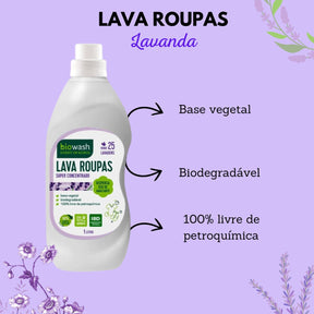 Lava Roupas Lavanda Biodegradável Biowash | 1 Litro