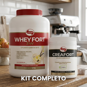 Whey Fort Baunilha (1,8kg) + Creatina Creapure (300g) – Vitafor