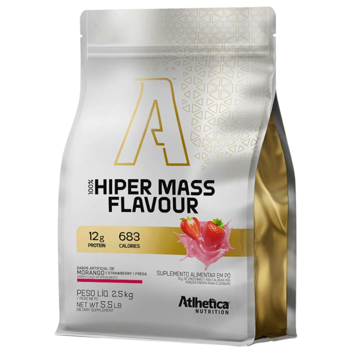 100% Hiper Mass Flavour Sabor Morango Atlhetica Nutrition | 2,5kg