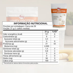 Whey Protein WPC Sabor Beijinho Vitafor | Sachê 900g