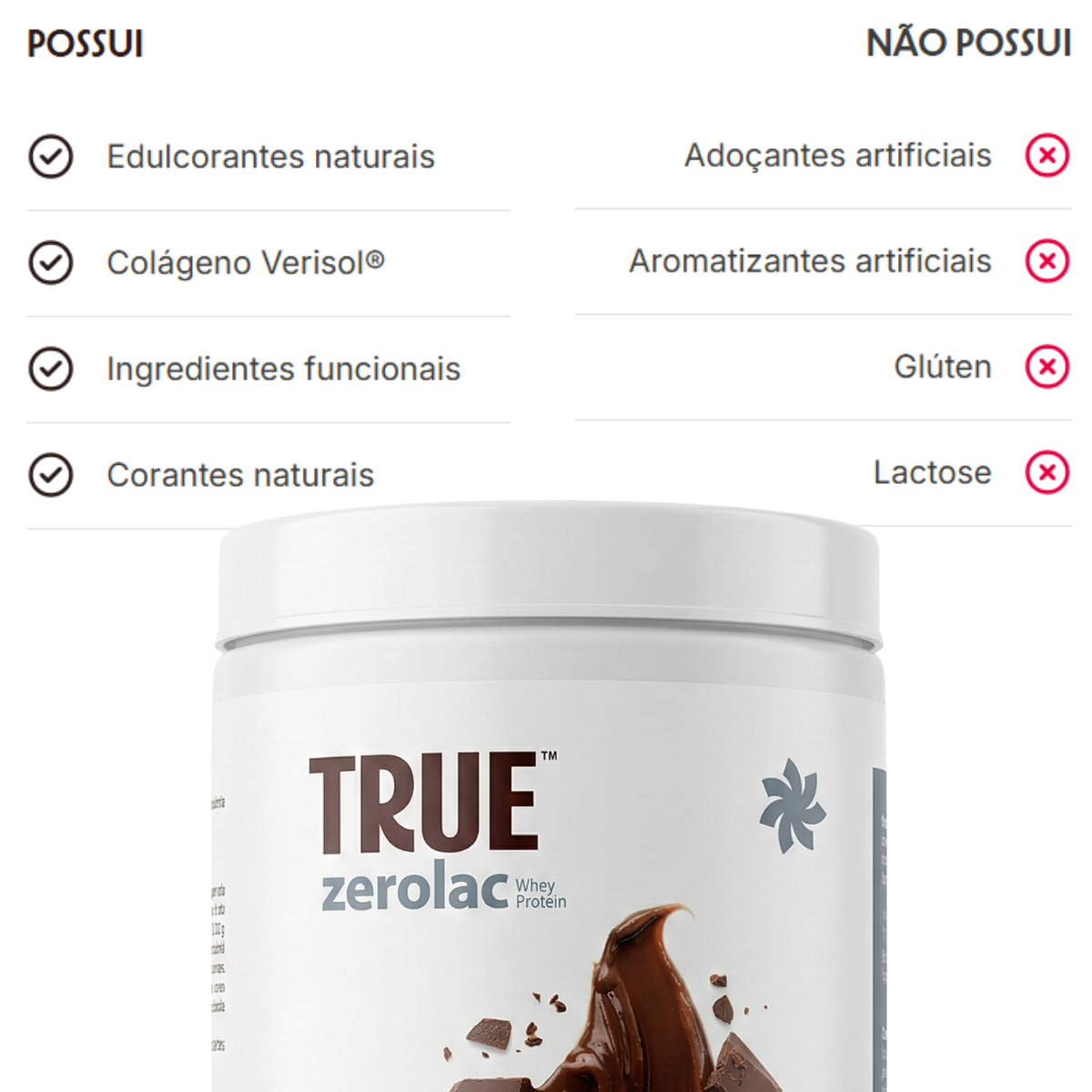 True Whey Zero Lactose Chocolate 70% Cacau | 900g