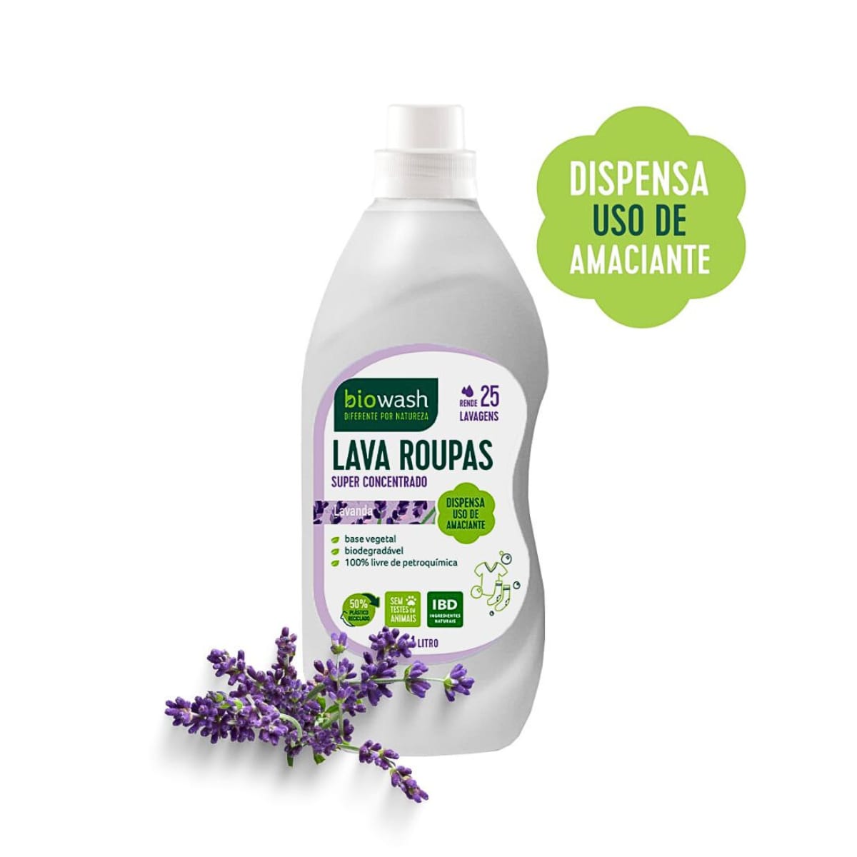 Lava Roupas Lavanda Biodegradável Biowash | 1 Litro
