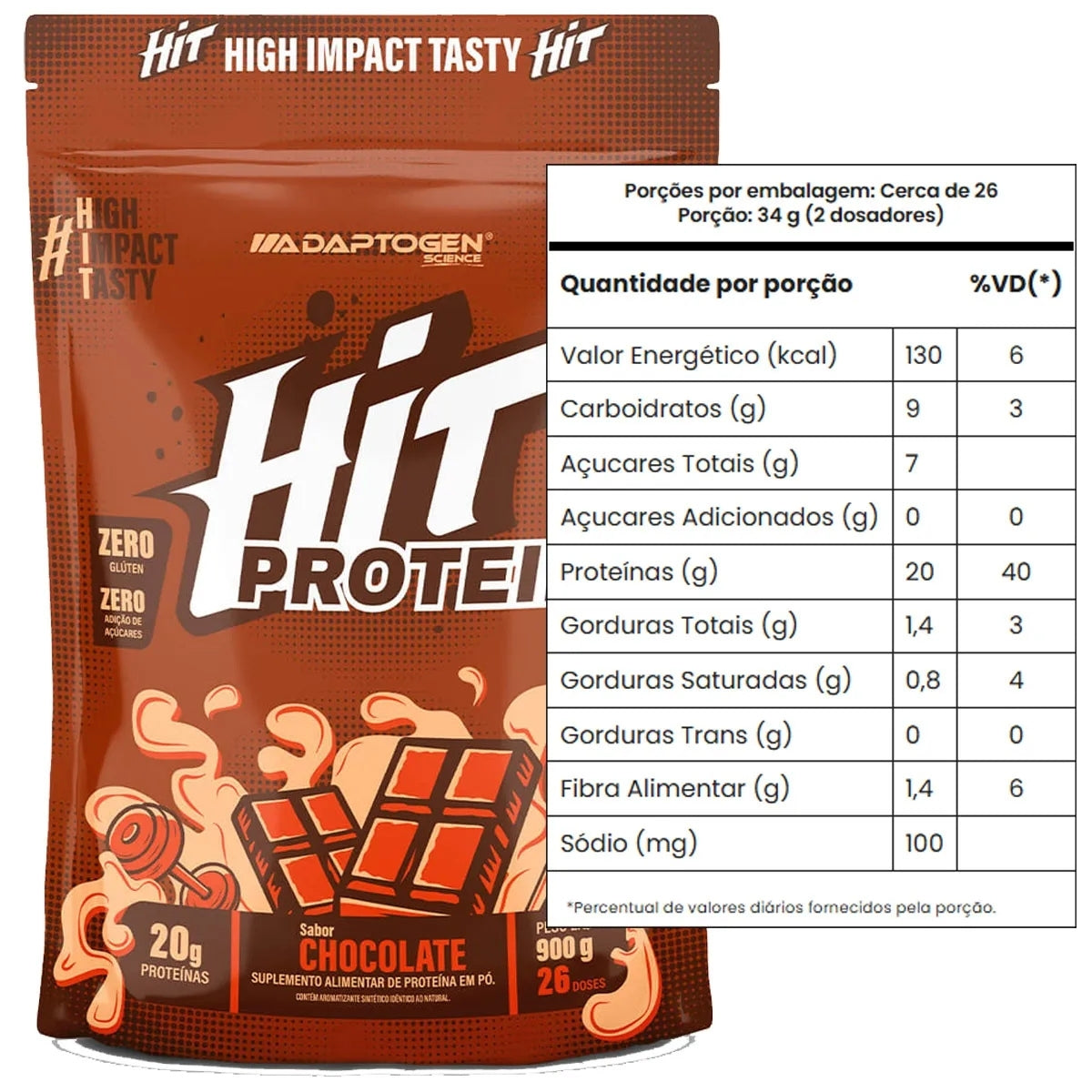 Hit Protein Chocolate Adaptogen | Refil 900g