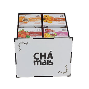 Kit | Caixa De Chá Em Madeira + 4 Caixinhas de Chá Sachê | CháMais