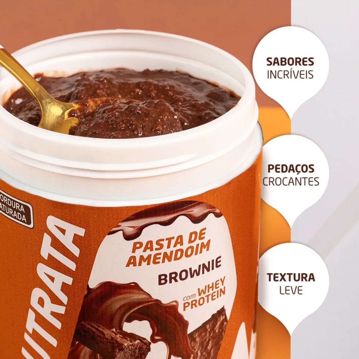 Pasta De Amendoim com Whey Brownie Nutrata | 600g