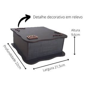 Kit | Caixa De Chá Preta Articulável com 6 Divisórias + 6 Chás | Chámais