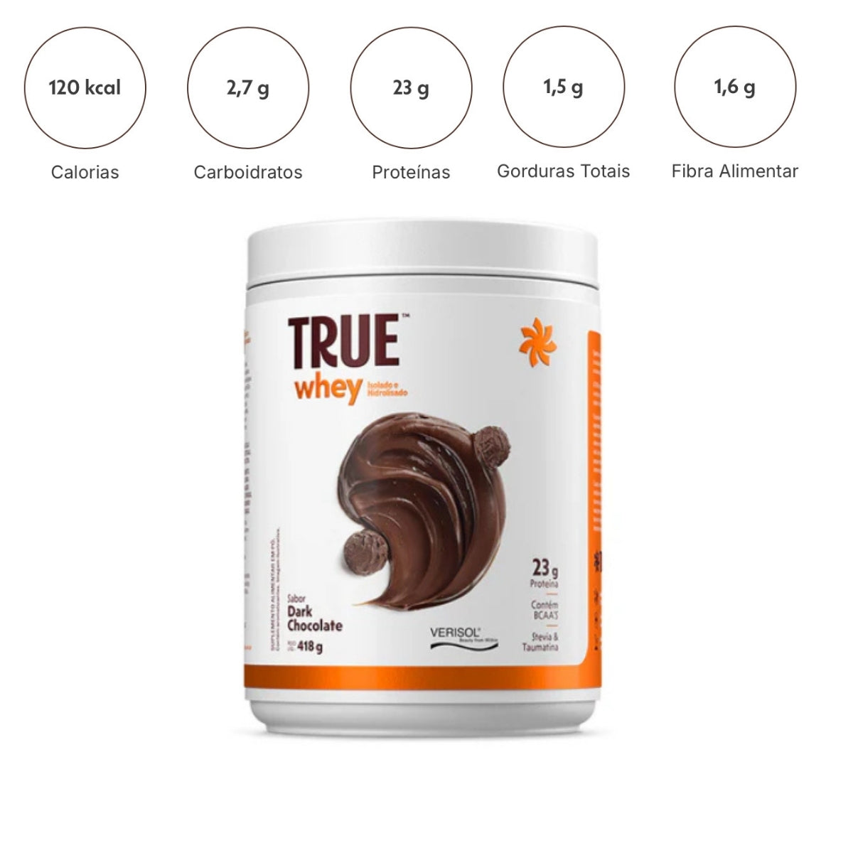 True Whey Isolado e Hidrolisado Dark Chocolate | 418g