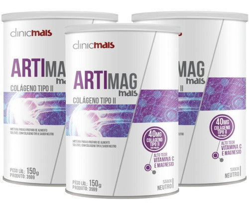 Kit | 3X Colágeno Artimag Sabor Neutro ClinicMais | 150g
