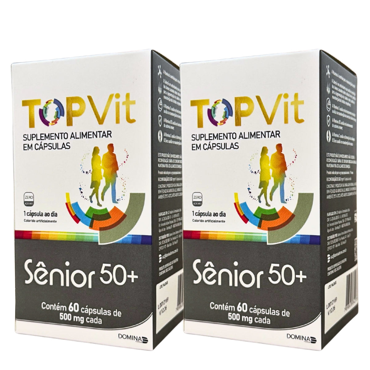 Kit 2x Multivitamínico TopVit Sênior 50+ Domina Farma | 60 cápsulas